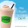 Free Milkshake at Evos