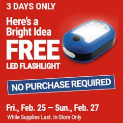 Free LED Flashlight at Harbor Freight Tools