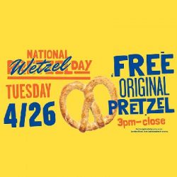 Free Pretzel at Wetzel’s Pretzels