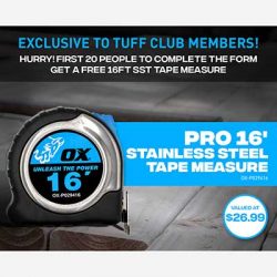 Free Ox Stainless Steel Tape Measure