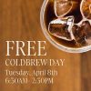 Free Cold Brew at Kinder Coffee Lab