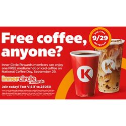 Free Coffee at Circle K
