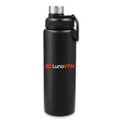 Free LunoVPN Water Bottle or T-Shirt Free LunoVPN Water Bottle or T-Shirt